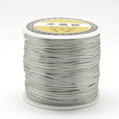 Pandahall 38 Yards Nylon Satin Rattail Cord String 2.5mm Chinese Knot Trim Cord Thread for Beading Bracelet Necklace Jewelry Making (LightGrey)