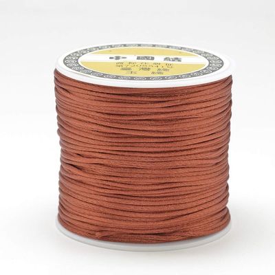 Pandahall 38 Yards Nylon Satin Rattail Cord String 2.5mm Chinese Knot Trim Cord Thread for Beading Bracelet Necklace Jewelry Making (Sienna)