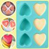 Newk Heart Shaped Silicone Mold, 6 Cavity Non-Stick Silicone Mold for Cake, Jellys, Soap - Set of 2, Blue view 2