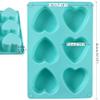 Newk Heart Shaped Silicone Mold, 6 Cavity Non-Stick Silicone Mold for Cake, Jellys, Soap - Set of 2, Blue view 3