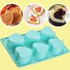 Newk Heart Shaped Silicone Mold, 6 Cavity Non-Stick Silicone Mold for Cake, Jellys, Soap - Set of 2, Blue view 4