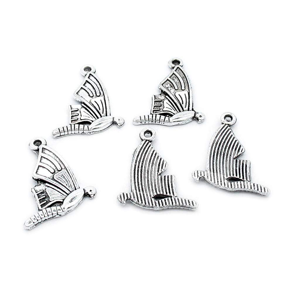 510 PCS Antique Silver Plated Jewelry Making Charms Supplies Crafting O1XG2E Moth Flying Insect