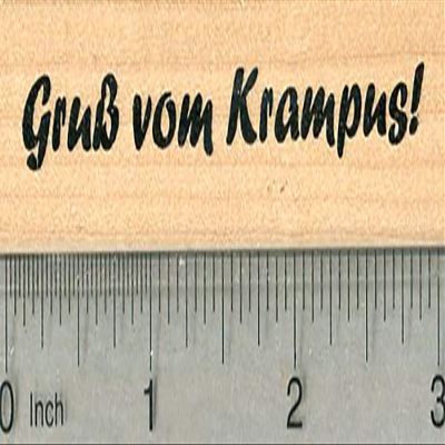 Krampus Saying Rubber Stamp, Grub vom, Greetings from