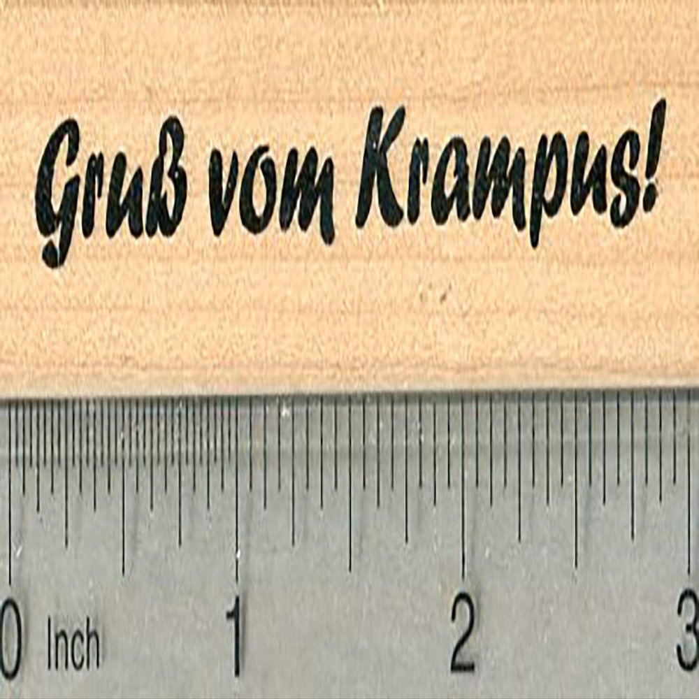 Krampus Saying Rubber Stamp, Grub vom, Greetings from