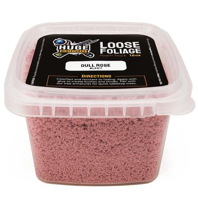 Huge Miniatures Loose Foliage, Dull Rose Tree Flock for Terrain Model Kits and Hobby Train Scenery by Huge Minis - 16oz Resealable Tub