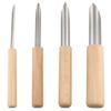Tegg Semi Round Hole Cutter 4 PCS Stainless Steel and Wood Semicircle Hole Cutters Drilling Sculpture Tools for Pottery Clay Sculpture view 1