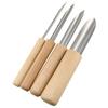 Tegg Semi Round Hole Cutter 4 PCS Stainless Steel and Wood Semicircle Hole Cutters Drilling Sculpture Tools for Pottery Clay Sculpture view 2