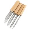 Tegg Semi Round Hole Cutter 4 PCS Stainless Steel and Wood Semicircle Hole Cutters Drilling Sculpture Tools for Pottery Clay Sculpture view 3