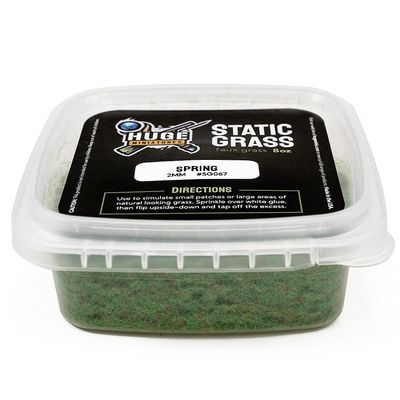 Huge Miniatures Static Grass, Spring Green 2mm Summer Diorama Tabletop Scenery and Model Basing Autumn Fall Winter Railroad - 8oz Container