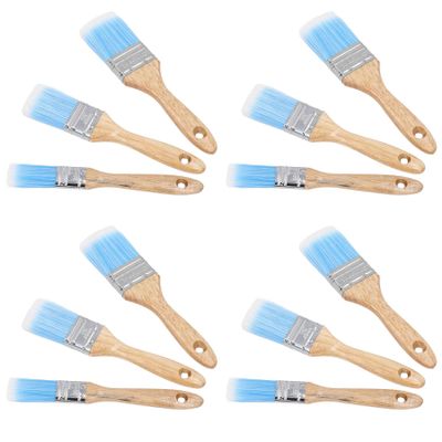 12pc Synthetic Paint Painting Brush Set Decorating 25mm 50mm Width Brushes