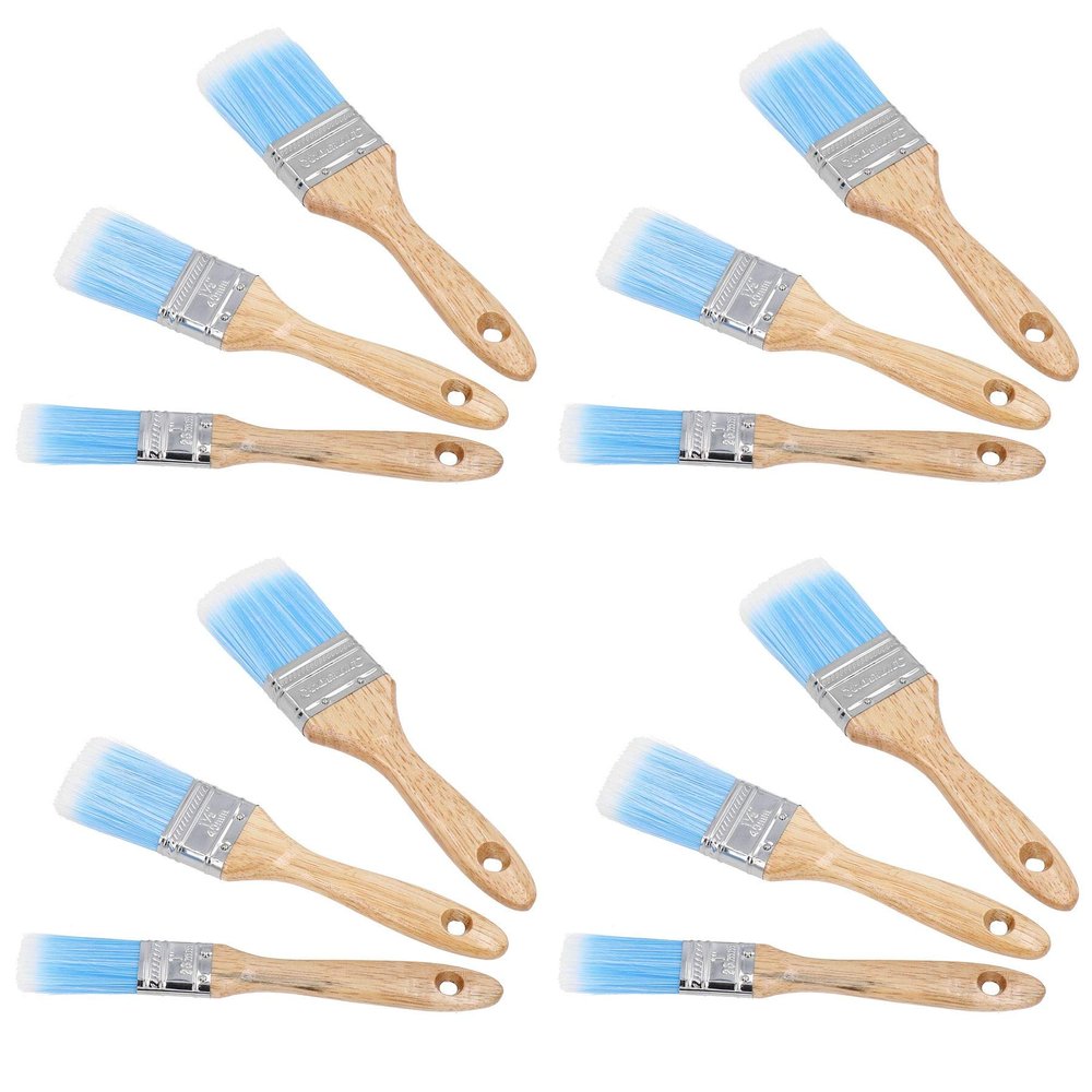 12pc Synthetic Paint Painting Brush Set Decorating 25mm 50mm Width Brushes