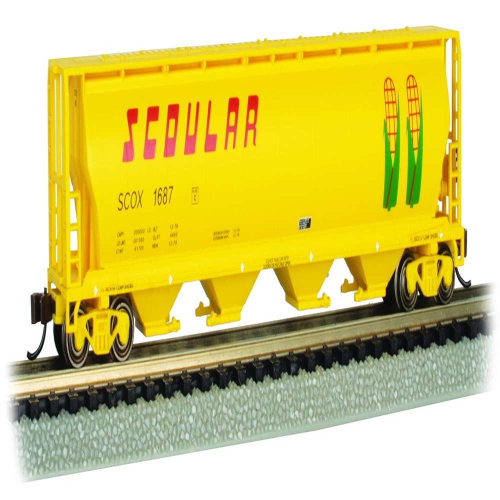 Bachmann Trains - Canadian 4-Bay Cylindrical Grain Hopper CAR - SCOULAR #1687 - N Scale