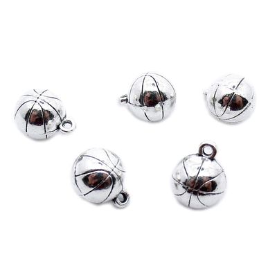 30 PCS Antique Silver Plated Jewelry Making Charms Supplies Crafting QZ6R6X Basketball