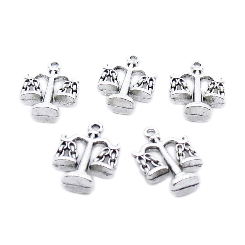 30 PCS Antique Silver Plated Jewelry Making Charms Supplies Crafting VB2R2R Libra Scale