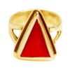 Divya Shakti 11.25-11.50 Carat Triangle Red Coral Red Moonga Gemstone Panchdhatu Ring For Men & Women view 1