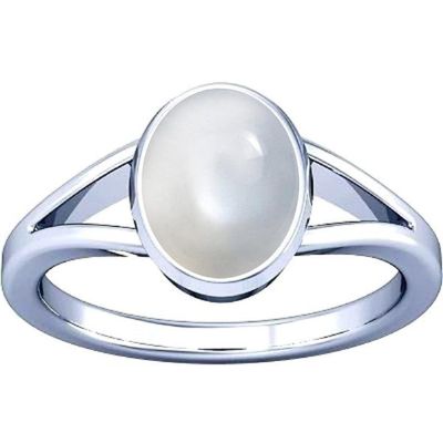 Divya Shakti 11.25-11.50 Carat Moonstone Chandramani Gemstone Silver Ring For Men & Women
