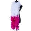 2 Yards 90 Grams Turkey Feathers Boa Turkey Plumes Shawl for DIY Carnival Party Dress Clothes Decoration Crafts Plume - Rose Red view 1