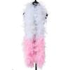 2 Yards 90 Grams Turkey Feathers Boa Turkey Plumes Shawl for DIY Carnival Party Dress Clothes Decoration Crafts Plume - Rose Red view 2