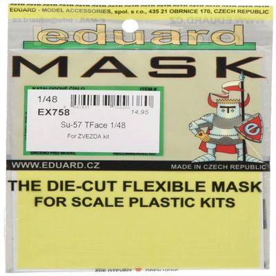 EDUEX758 1/48 T-Face Su-57 Double-Sided Paint Mask Sticker (For Zubezda) Plastic Model Masking Sticker EDUEX758