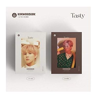 Kim Wooseok Tasty 2nd Desire Album 2 Version Set CD+1p Folding Poster On Pack+80p PhotoBook+8p Folding Lyric Paper+1p ID Picture+1p Selfie PhotoCard+1p Sticker+Message Card Set+Tracking