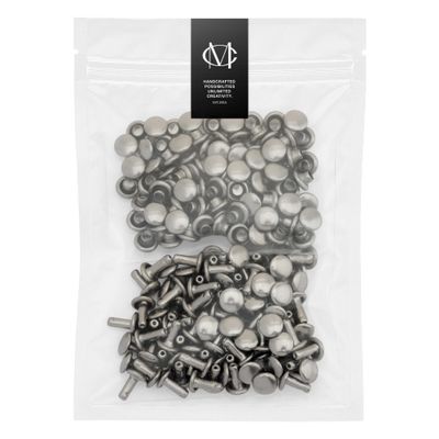 CRAFTMEMORE Leather Rivet Double Cap Rivets Tubular Metal Studs for Leather Craft Repairs Decoration TLDC (7 mm Cap 500 Pack, Gunmetal)