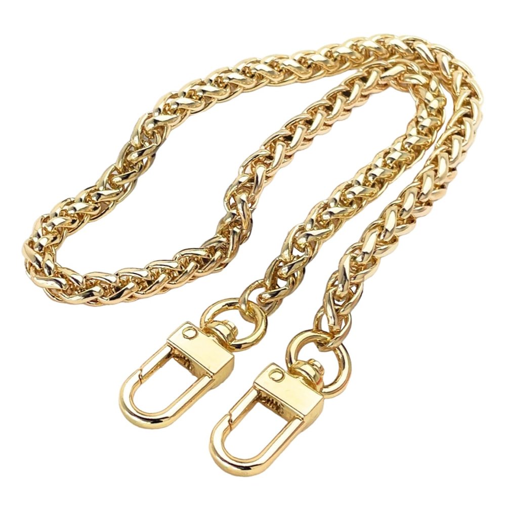 Braided Purse Chain Gold Crossbody Shoulder Strap Polished - (32" / 80centimeters)