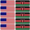 (x10) 3M Reflective Kenya and US Flag Stickers | Versatile Safety Decals | Hard hats, laptops, bikes, toolboxes view 1
