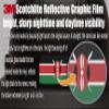 (x10) 3M Reflective Kenya and US Flag Stickers | Versatile Safety Decals | Hard hats, laptops, bikes, toolboxes view 2