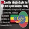 (x10) 3M Reflective Ethiopia and US Flag Stickers | Versatile Safety Decals | Hard hats, laptops, bikes, toolboxes view 2