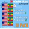 (x10) 3M Reflective Ethiopia and US Flag Stickers | Versatile Safety Decals | Hard hats, laptops, bikes, toolboxes view 3