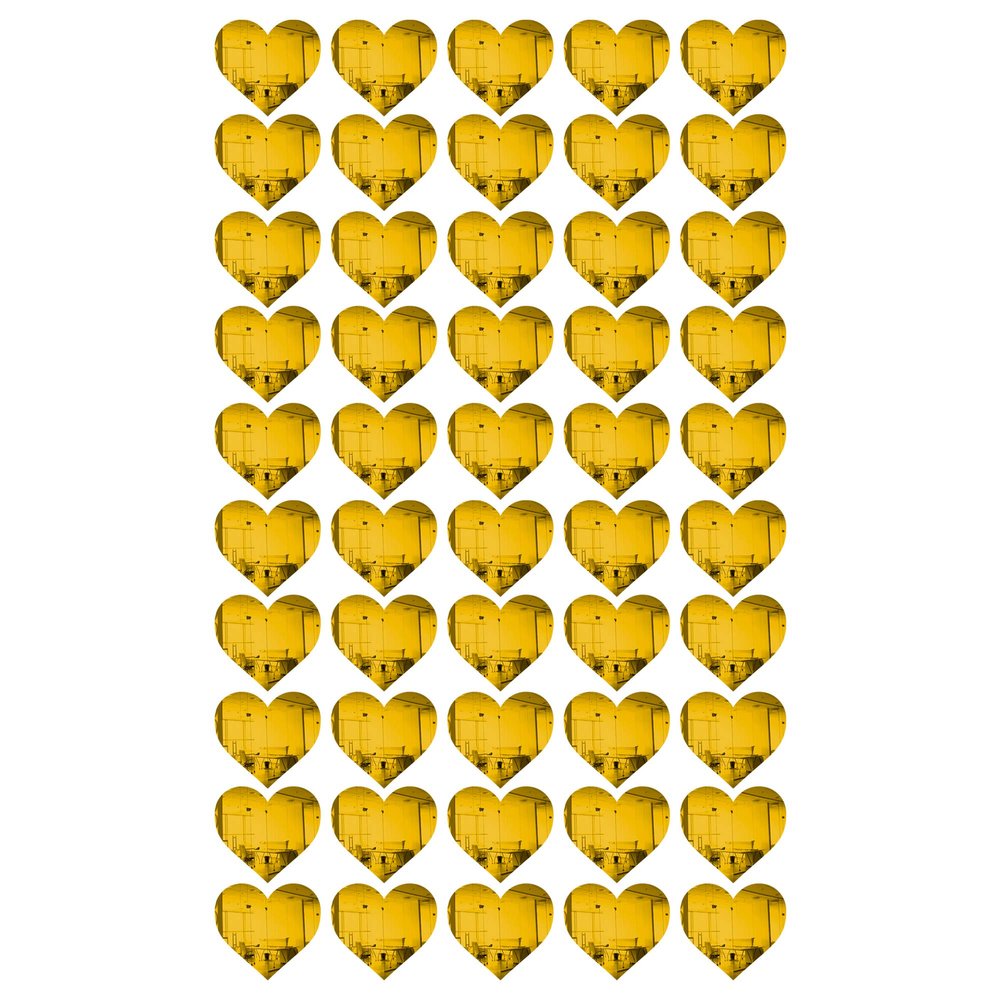 Marketing Holders 50 Pack Acrylic Mirror 5" Yellow Heart .118" Thick No Adhesive Reflective Pieces Perfect for DIY Arts and Crafts School Projects Home or Office Decor Special Events
