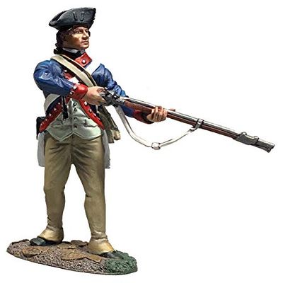 W. Britain's Toy Soldiers W. Britains American Revolution 16084 Continental Line 1st American Regiment Standing Ready 1:30 Scale Pewter
