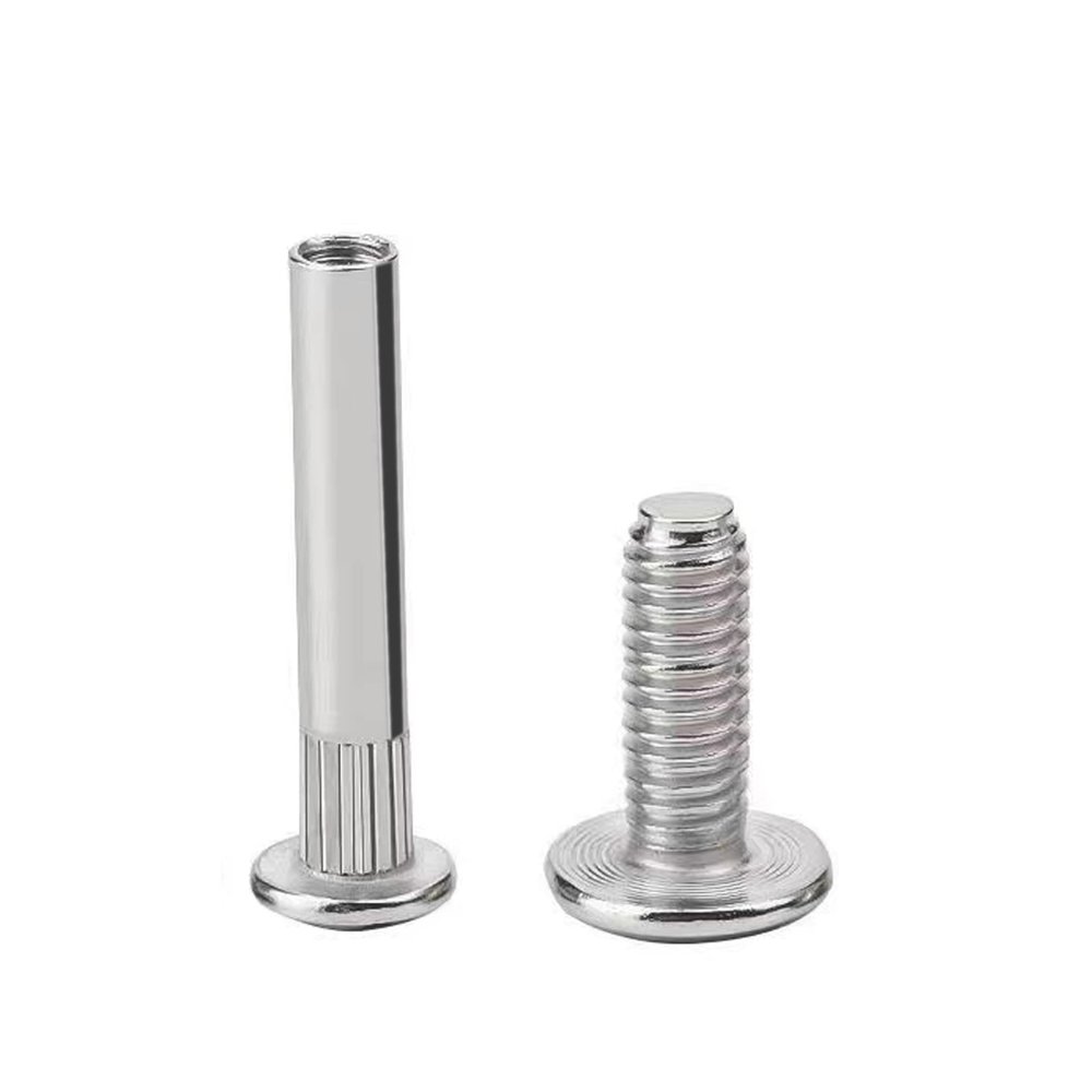 Aopin Scrapbook Photo Albums Screw Post Fit for 0.2inch(5mm) Hole Dia, Female M4x35mm Butt Screw for Binding Leather Saddles Purses Belt Repair, Carbon Steel Nickel Plating, Silver, 20 Sets