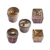 Royal Kraft Round Brass Wooden Stamps (Set of 5) for Block Printing on Clay, Pottery, Fabric BHtag0058 view 1