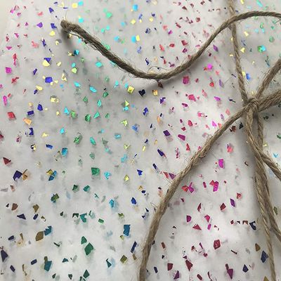 Inside My Nest Rainbow Metallic Foil Specks Glitter On White Tissue Paper Sheets 30x20 inches (20)