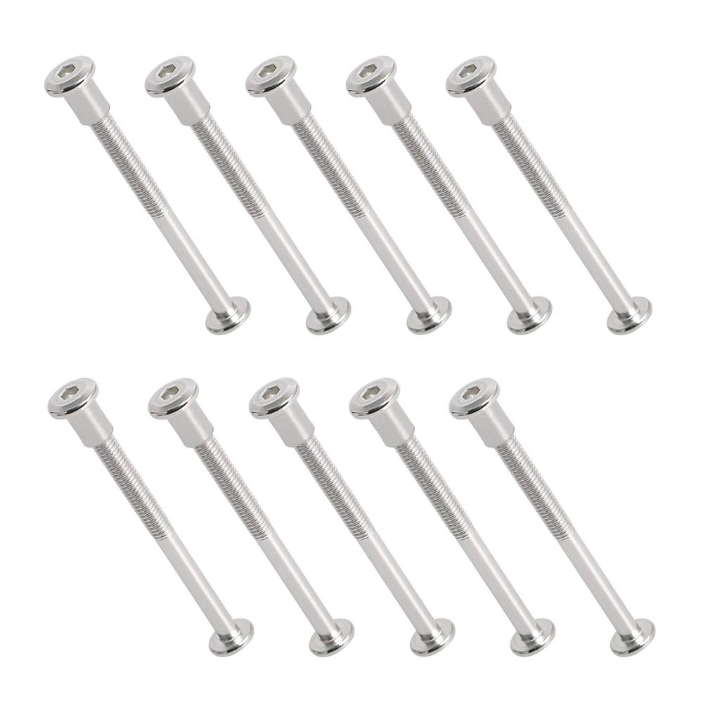 Aopin Scrapbook Photo Albums Screw Post Fit for 5/16"(8mm) Hole Dia, Male M6x70mm Belt Buckle Binding Bolts for Binding Leather Saddles Purses Belt Repair Stainless Steel, Silver, 10 Sets