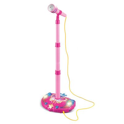 KonHaovF Kids Karaoke Machine with Lights,Microphone with Adjustable Stand Singing Karaoke Machine for Girls Boys (Pink)