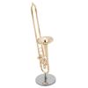 Miniature Trombone Model 5 Inch Gold Plated with Display Stand Case for Music Collectors Office Desk Display 24K Finish Authentic Replica Gift Idea for Band Alumni view 1