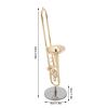 Miniature Trombone Model 5 Inch Gold Plated with Display Stand Case for Music Collectors Office Desk Display 24K Finish Authentic Replica Gift Idea for Band Alumni view 4
