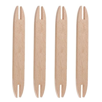 4pcs Natural Wooden Shuttles Weaving Sticks Weaving Accessory Bundle for Knitted