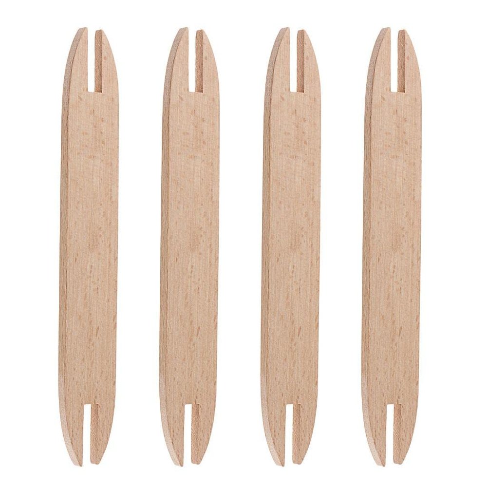 4pcs Natural Wooden Shuttles Weaving Sticks Weaving Accessory Bundle for Knitted