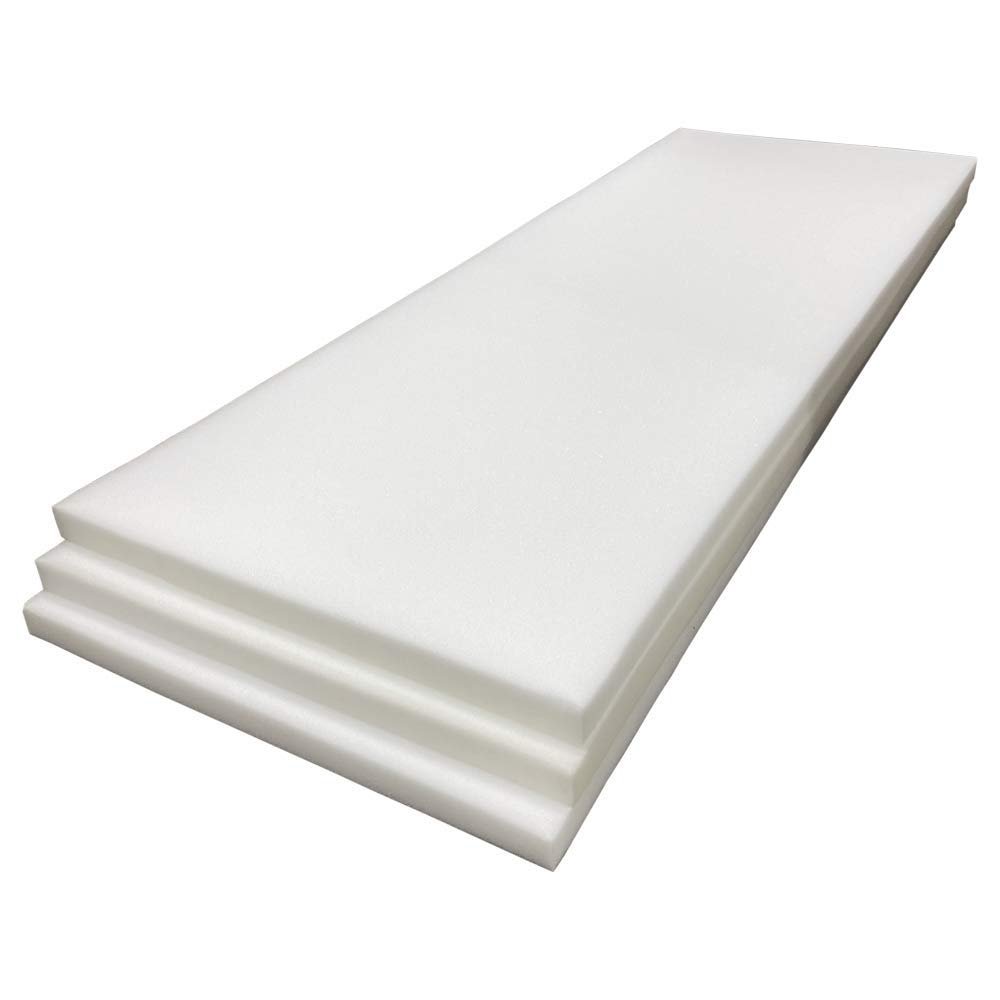 Foamma 2" x 18" x 120" (3 Pack) High Density Upholstery Foam Cushion, Seat Replacement, Upholstery Sheet, Foam Padding, Made in USA