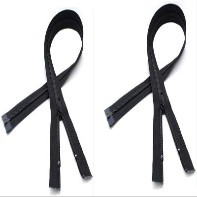 #5 Nylon Coil Separating YKK Lightweight Black Jacket Zippers - 2 Zippers Per Pack - Made in The United States - Choose Your Length (30" Inches)