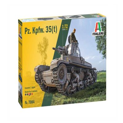 Italeri 7084S 1:72 Ger. Panzerkampfwagen 35 (t) Model Building Kit, Standing Model Building, Crafts, Hobby, Gluing, Plastic Kit, Multi-Coloured