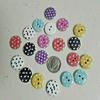 Lot of 20 Polka DOT 2-Hole White Wood nrKE Buttons 5/8" (15mm) Scrapbook Craft view 1