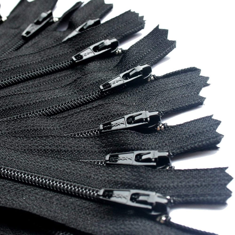 #3 Skirt & Dress Black YKK Coil Closed Bottom Zippers for Sewing Craft & Apparel - Choose Your Length - Made in The United States (100 Zippers Per Pack) (6" Inches)