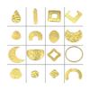 Hammered Copper Components | Gold Plated Copper Jewelry Components | Hammered Pendants and Connectors | Moon Hoop Crescent Square Components SquareCutOut Pendant view 2