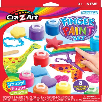 CRA-Z-Art Washable Finger Paint Set, 8 Colors Per Set, 2 Sets (Cza124064-2)