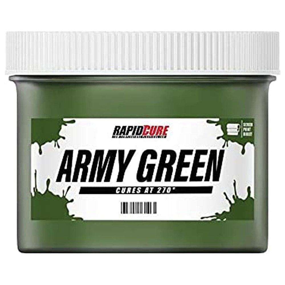 Rapid Cure Screen Printing Ink Army Green (5 Gallon - 640oz.) - Plastisol Ink for Screen Printing, Fast Curing Fabric Paint - Screen Print Direct, USA Made