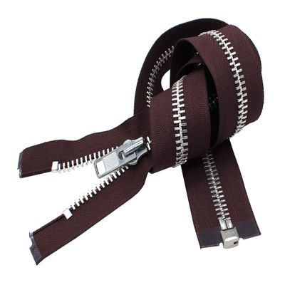YKK #10-12 Inches to 36 Inches Aluminum Separating Jacket Extra Heavy Duty Metal Zippers for Sewing Coats Crafts (1 Zipper per Pack) Color #570 Brown (31 Inches)